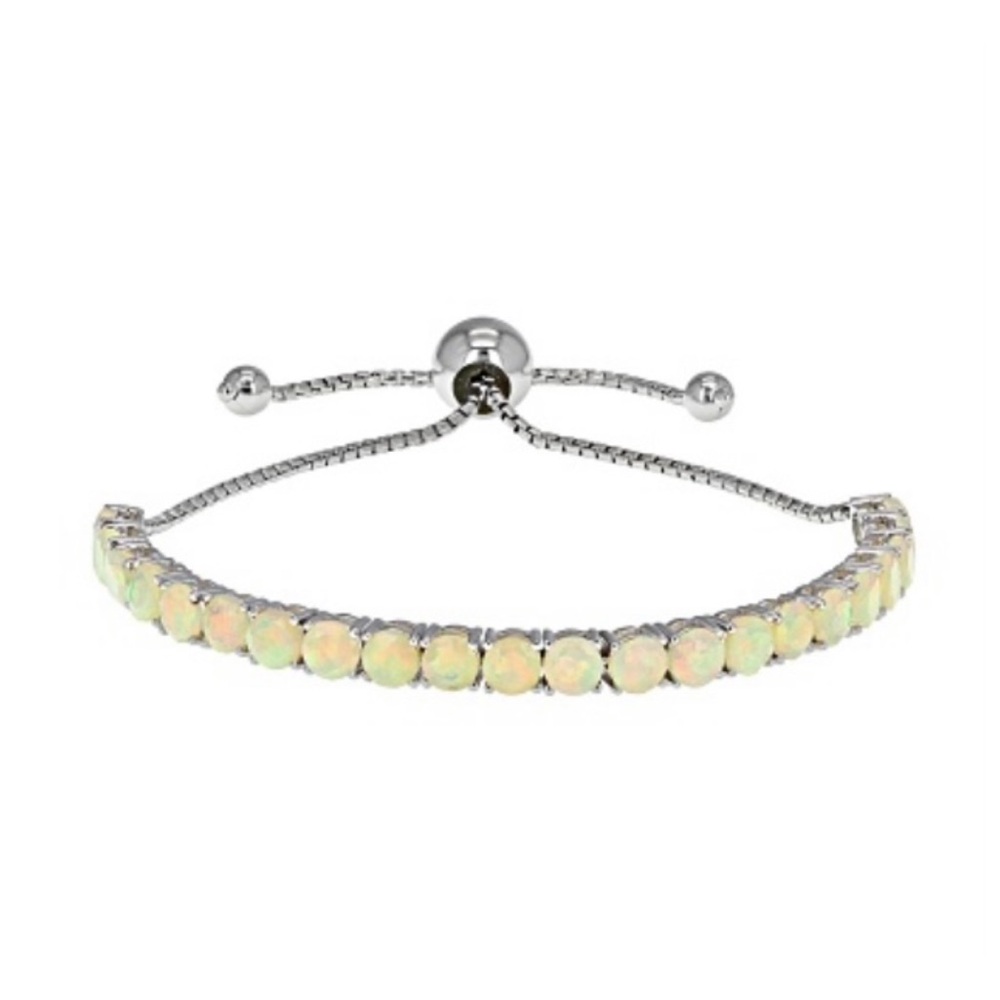 Ethiopian Opal Sterling Silver Adjustable Bracelet
